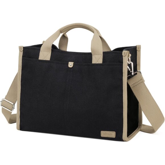 Large Water-Resistant Canvas Tote Bag with Adjustable Strap - Chic and Practical - Picture 1 of 7